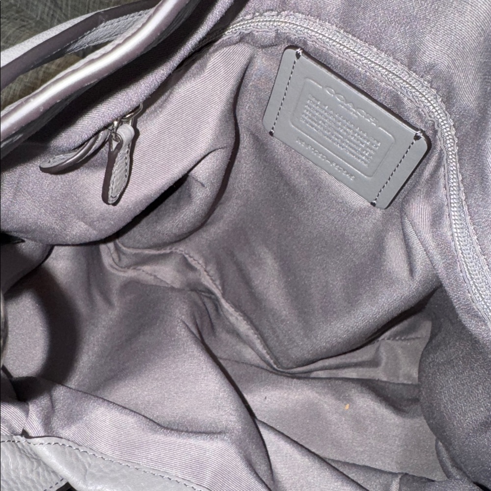 Coach Bag Lexy Gray Leather Shoulder Bag - Picture 14 of 17